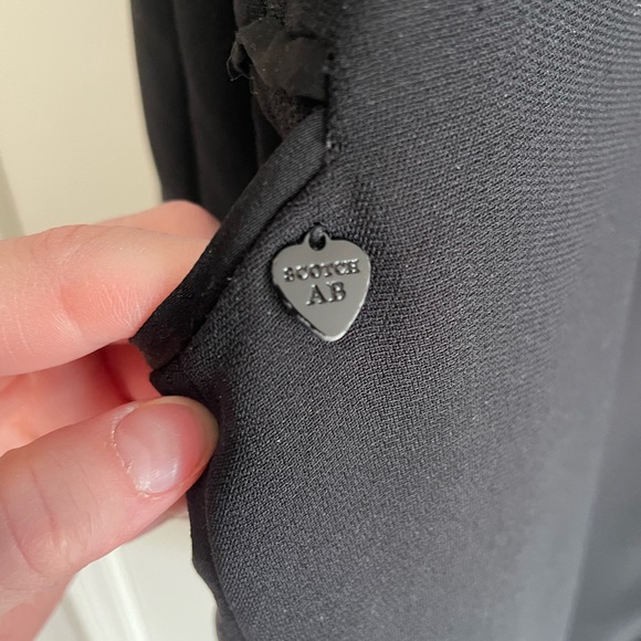 Maison Scotch & Soda Love long Black Blazer with crepe tie front shawl collar. - Picture 8 of 9